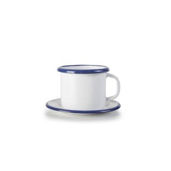 Taza Con Plato De Peltre Blanco 70 Ml Marca Ibili