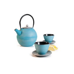 Tetera De Hierro Fundido Con Filtro + 2 Tazas Y Platos Ibili