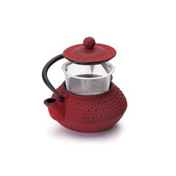 Tetera de Hierro Fundido Roja Hanoi con filtro IBILI