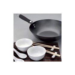 Set  de wok con Platos y Palillo 30 cm Ibili
