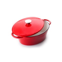 Cocotte Ovalada Olla De Hierro Fundido 3.3 Litros Roja IBILI