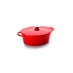 Cocotte Ovalada Olla De Hierro Fundido 3.3 Litros Roja IBILI