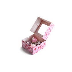 Caja de Carton para 4 Cupcakes 2 Cajas IBILI