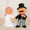 Cake Topper o Figura para Pastel de Novios Bigote y Lentes de Corazon