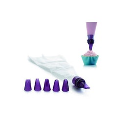 Manga Pastelera Flexible y 6 Boquillas IBILI