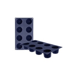 Molde para Flan Bordelaise 8 cavidades silicona LFGB marca Ibili