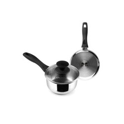 Cazo de Acero Inoxidable con Tapa Cristal 14cm IBILI