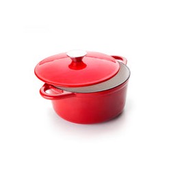 Cocotte Redonda Olla De Hierro Fundido Roja Ibili