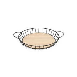 Frutero Redondo De Varillas Fondo Madera 25 Cm Marca Lacor